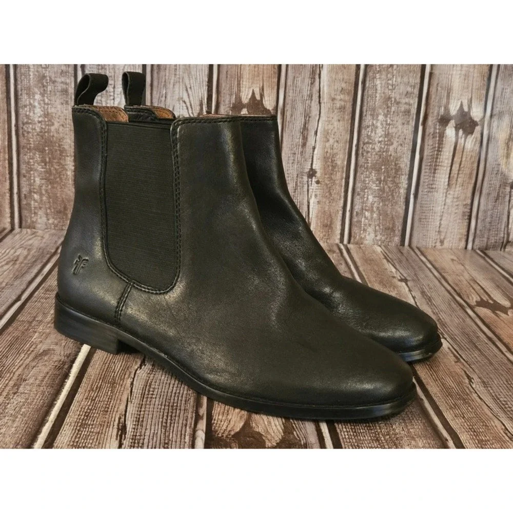 Frye Black Leather Chelsea Ankle Boots
